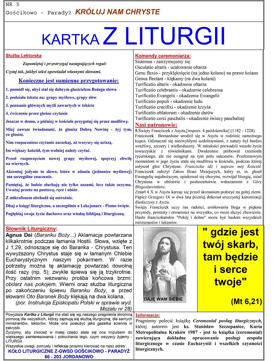 05- Kartka z liturgii – Służba lektorska